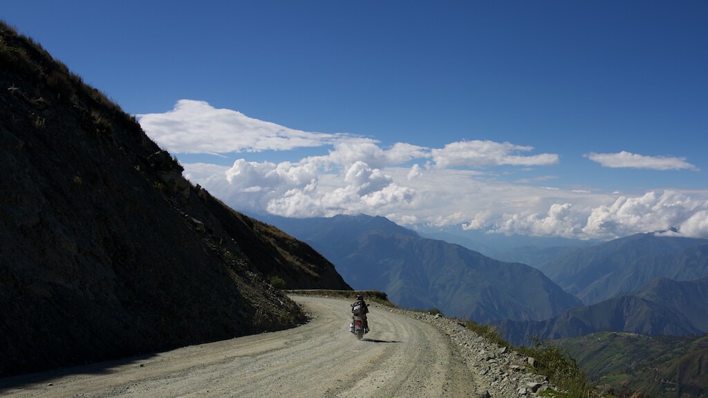 Mountain road in the Andes on the Monkey Run Peru