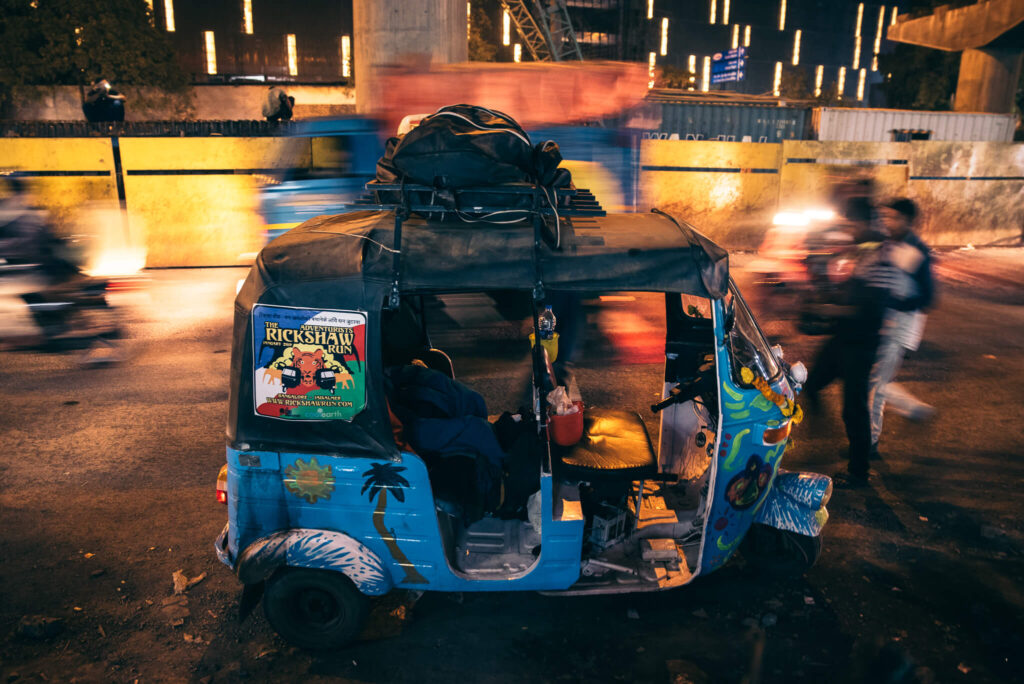 Night driving shot by Kyle Singbeil on the Rickshaw Run India January 2019
