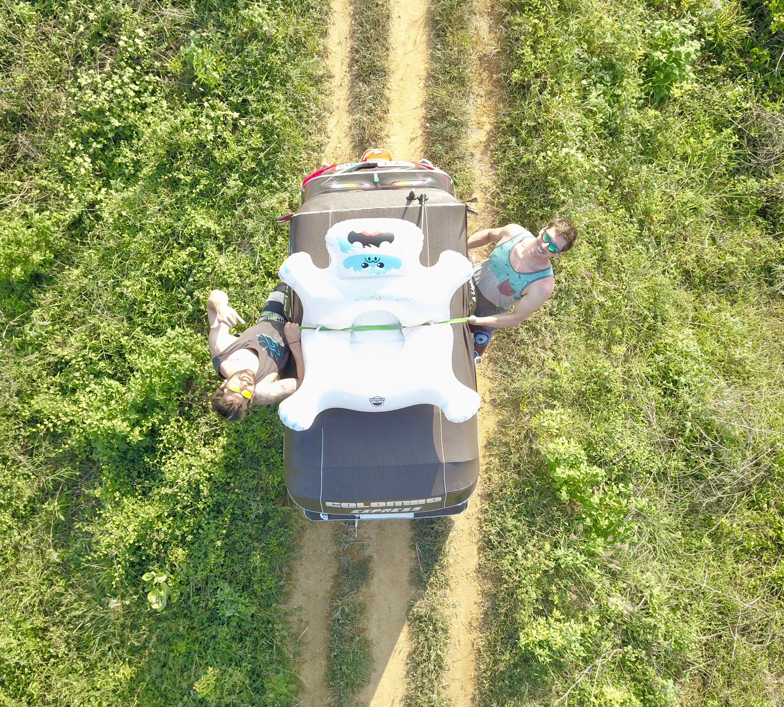 Something on the roof of a rickshaw