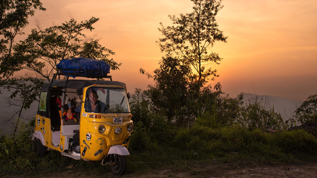 Rickshaw Run Northeast sunset by Dotan Barak