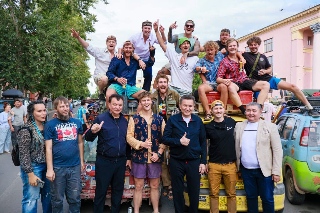 Mongol Rally gatherings with the Governor of East Kazakhstan.